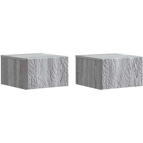 vidaXL Stenska stranska miza 2 pcs Siva Sonoma 34,5 x 33 x 20 cm, (5000247391) Cene