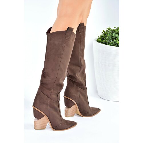 Fox Shoes Women's Brown Suede Boots Cene