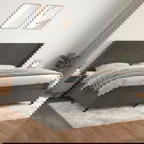 vidaXL Krevet s oprugama i madracem tamnosivi 200x200 cm baršunasti Cijene