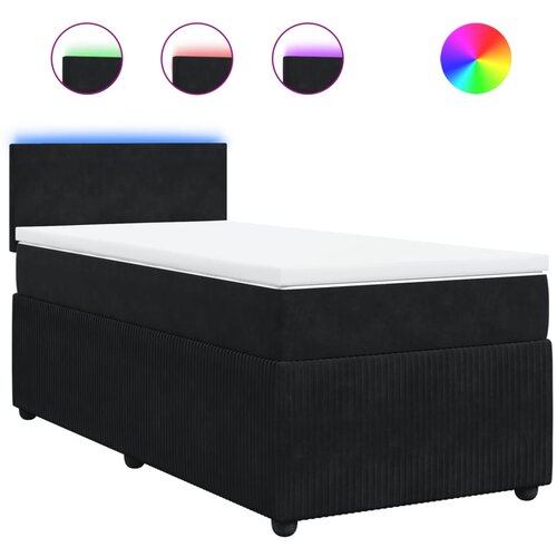 Maison Chic Box spring postelja - Vzmetna postelja z vzmetnico črna 90x200 cm žamet SL10570, (21883410) Cene