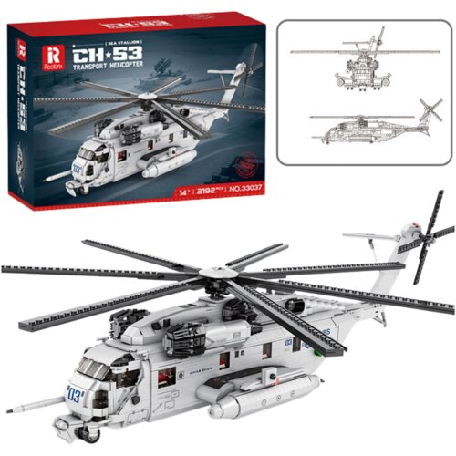 Kockice za slaganje vojnog helikoptera sa 2192el - bijeli Slike