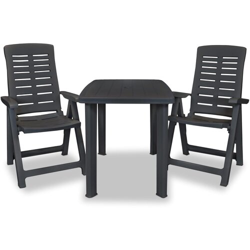  3-dijelni bistro set od plastike antracit Slike