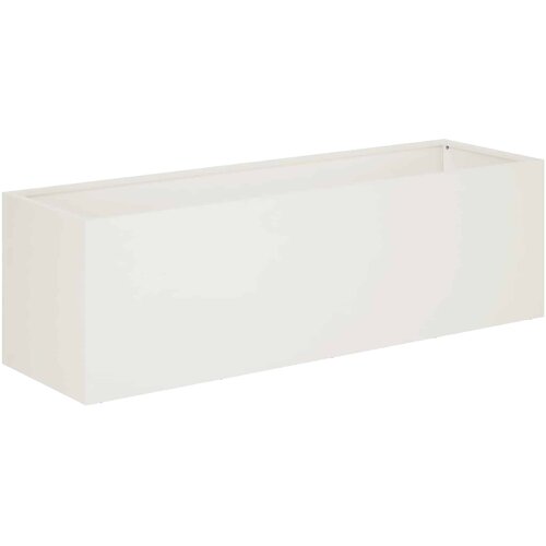  Vrtna saksija Bijela 100 x 30 x 30 cm Čelična vrata Slike