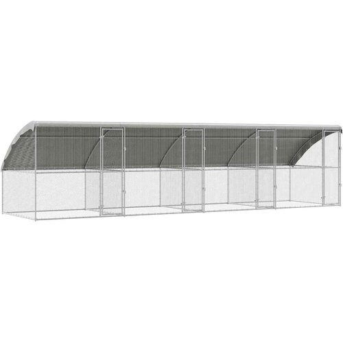  Kavez za piliće 4 pcs Srebrno 800 x 200 x 200 cm Cinkani čelik Slike