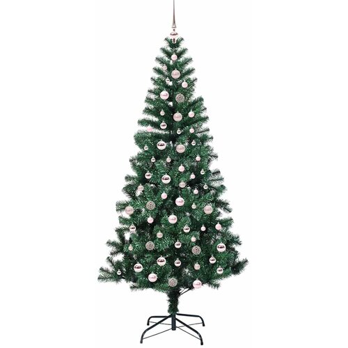  Umjetno predsvijetljeno božićno drvce Zelena 240 cm PVC i metal Slike