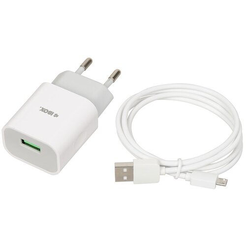 IBox Power charger C-41 USB 2A, 1 USB port, microUSB cable, White Slike