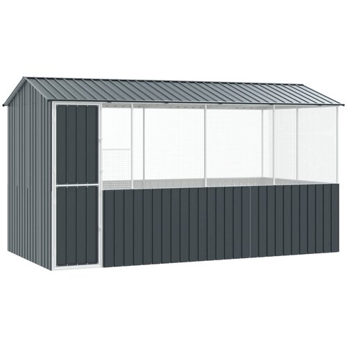  Kavez za ptice Antracit 410 x 210 x 230 cm Cinkani čelik Slike