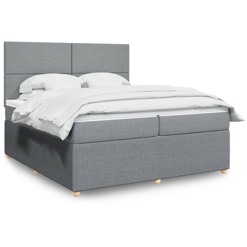 vidaXL Krevet s oprugama i madracem svjetlosivi 200 x 200cm od tkanine Cijene