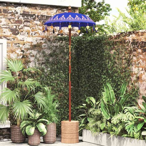  Suncobran s Postoljcem Plava  Brown 250 cm Pamuk  drvo Cijene