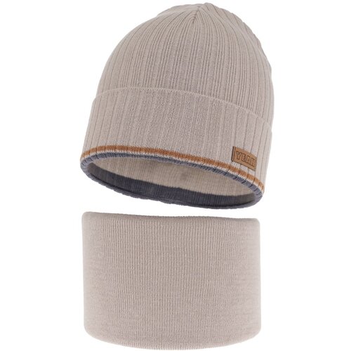 AGBO Children&amp;#039;s autumn/ spring set: hat and tube scarf beige London Slike