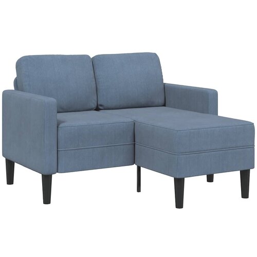 vidaXL Sofa 2-sjed s ležaljkom u obliku slova L plava 125 cm lan Cene