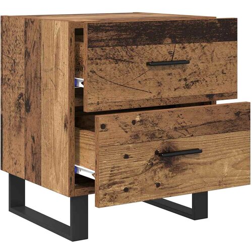  Noćni ormar 2 pcs Stari drvo i crna 40 x 35 x 47,5 cm Slike