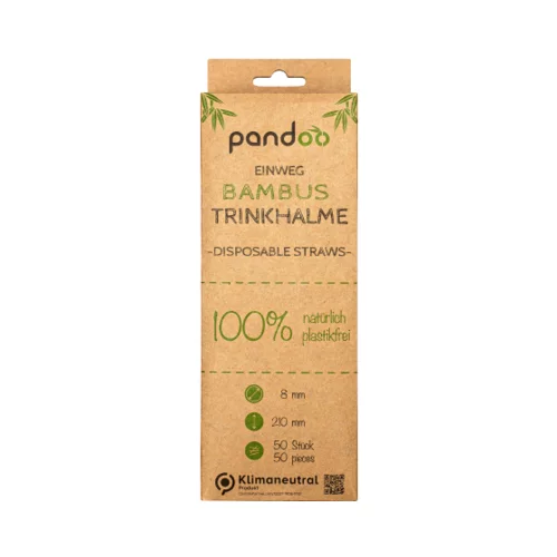 Pandoo Bambusove slamice za enkratno uporabo 21 cm