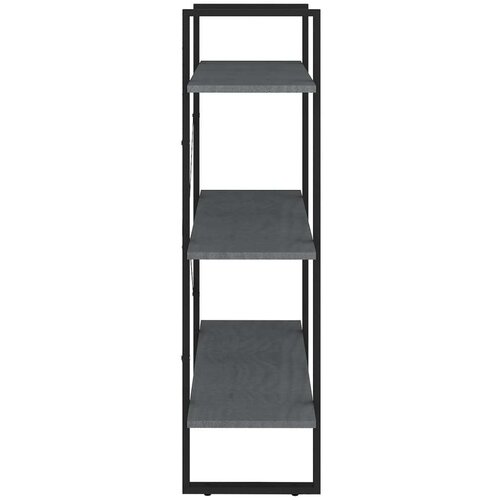 VidaXL Knjižna omara 3-nadstropna siva 80x30x105 cm trdna borovina Slike