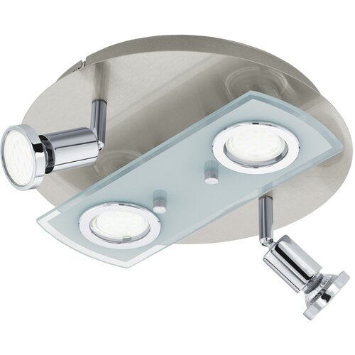 Eglo pawedo 1 spot/4, led, gu10, 4x3w, 4x240lm, nikl-mat/hrom bela Slike