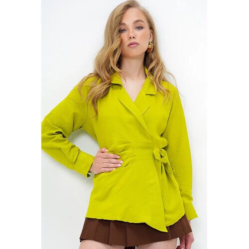 Trend Alacati Stili Ženska ko&scaron;ulja dugih rukava Alc-X13882, Polo kragna, Limeta Cene