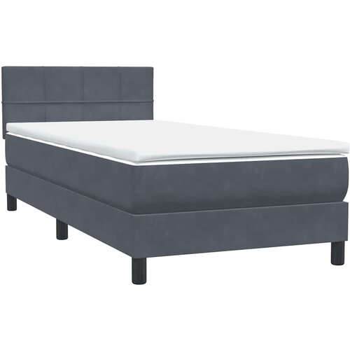 Box spring krevet s madracem tamnosivi 80 x 220 cm bar&amp;scaron;unasti Slike