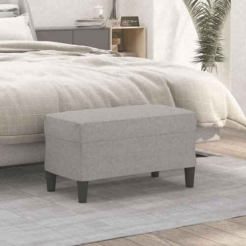  Klupa svjetlosiva 70 x 35 x 41 cm od tkanine - Svjetlosiva 70 x 35 x 41 cm Cijene