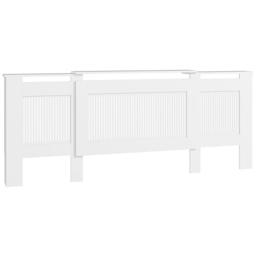 Nesta Raztegljiva obloga za radiator, pokrov z odlagalno polico, lamele, bela, 125&ndash;201 x 19 x 81,5 cm, za&scaron;čita za ogrevanje, (5000493561) Cene