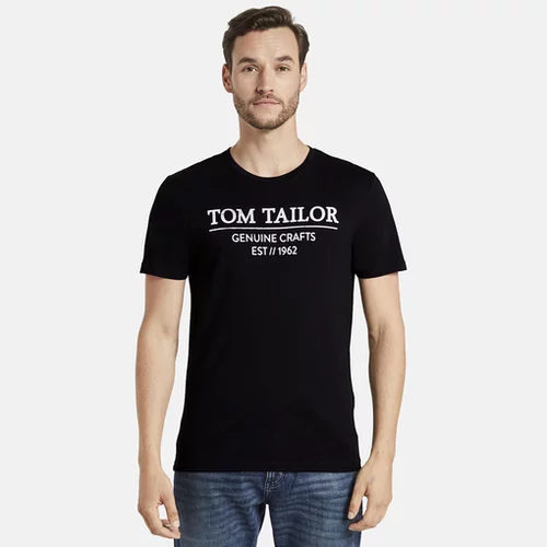Tom Tailor Majica crna / bijela
