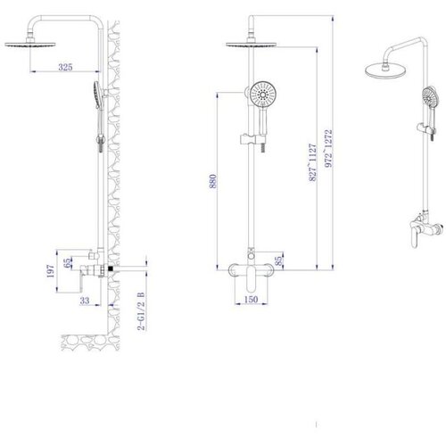 Inter Ceramic Usponski tu&amp;scaron; 1f+rucica 5f+slavina torino sedal crna mat Slike
