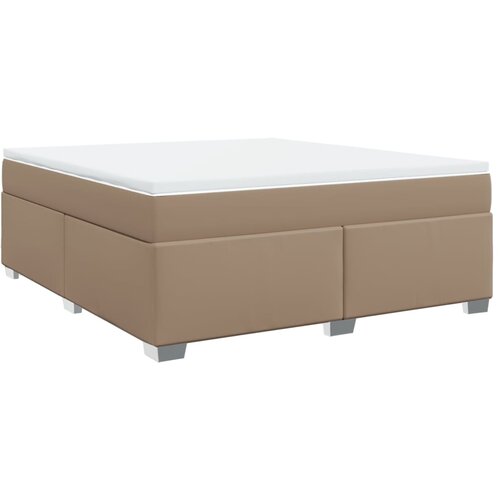 vidaXL Krevet box spring s madracem cappuccino 180x200 cm umjetna koža Cijene