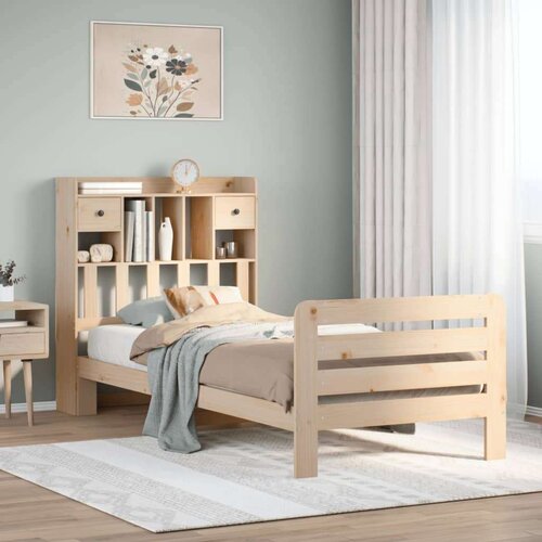 vidaXL Krevet s regalom za knjige bez madraca 75x190 cm borovina Cene