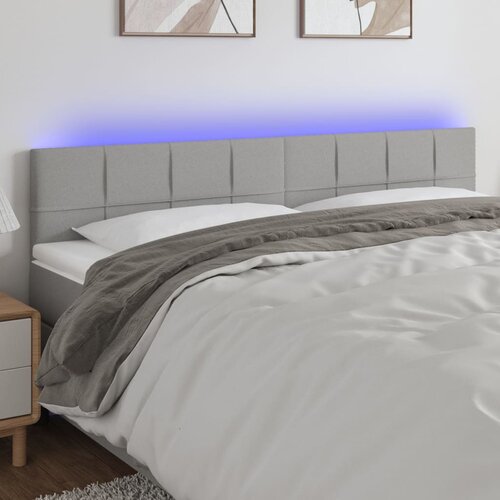 The Living Store led posteljno vzglavje svetlo sivo 180x5x78/88 cm blago - led vzglavje, (21418698) Slike