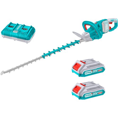 TOTAL TOOLS Akumulatorske &amp;scaron;karje za živo mejo 3600spm /650mm /P20S (SET Baterija 2x2Ah, 2xPolnilec) (THTLI400282) Slike