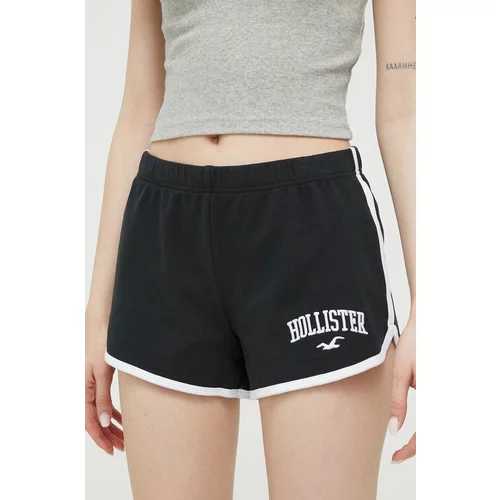 Hollister Co. Kratke hlače ženski, črna barva