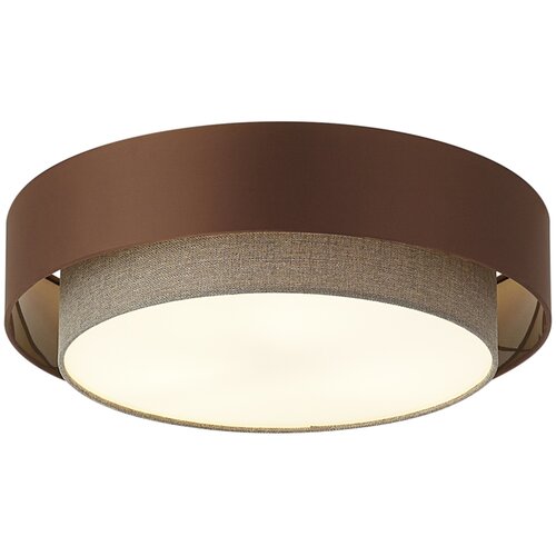 QAZQA Sodobna stropna svetilka temno bronasta s taupe 50cm 3-luči - Drum Duo Slike
