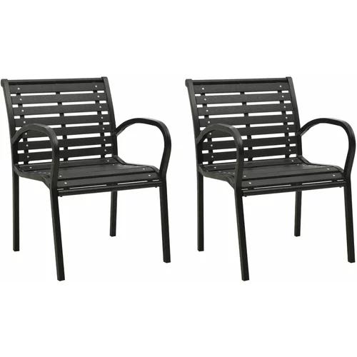  Vrtne stolice 2 kom od čelika i WPC-a crne