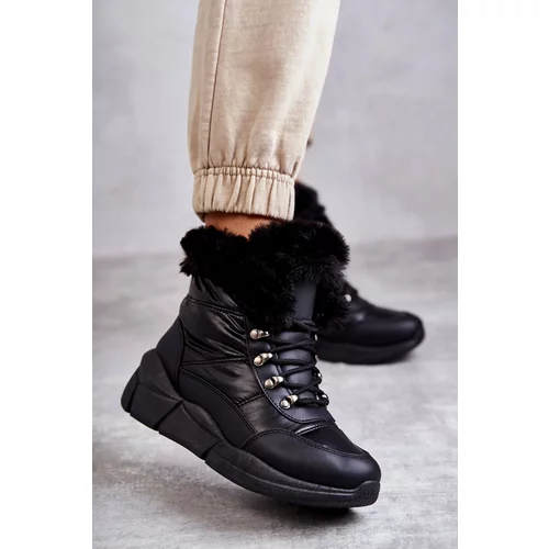 Kesi Women's Lace-up Snow Boots Black Anna