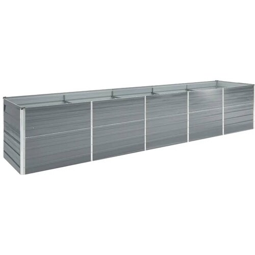 vidaXL Visoka greda pocinkano jeklo 400x80x77 cm siva Cene