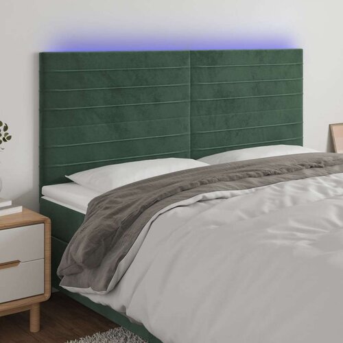  Posteljno vzglavje temno zeleno 180x5x118/128 cm žamet, (20933203) Slike