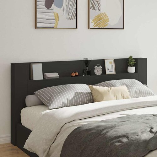 Ormarić za uzglavlje s LED svjetlima crni 220 x 16,5 x 103,5 cm Cijene