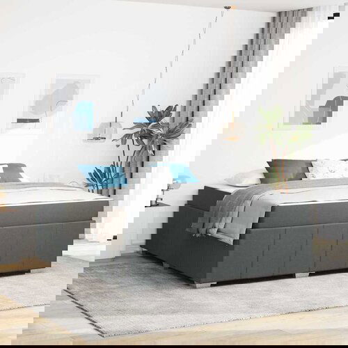 vidaXL Konstrukcija postelje Temno siva 180 x 200 cm blago Cene