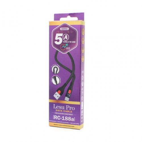 Remax Kabl Lesu Pro RC-188A, Type-C, 5A, Crni Cijene