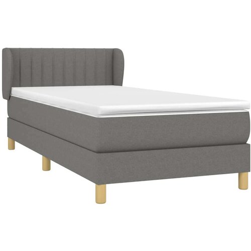  Krevet s oprugama i madracem tamnosivi 90 x 190 cm od tkanine Slike
