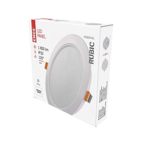  LED vgradno svetilo RUBIC, okroglo, belo, 18W, nevtralno bela Slike