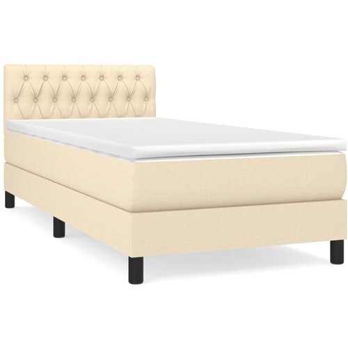 Maison Chic Box spring postelja - Vzmetna postelja z vzmetnico krem 100x200 cm blago SL19202, (21885117) Slike
