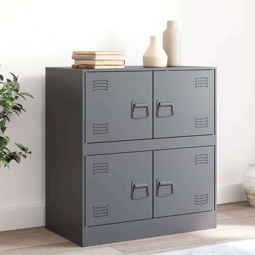 VidaXL Komoda antracitna 67x39x73 cm jeklo Slike