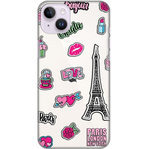  Silikonska maska za iPhone 14 Plus 6.7 Love Paris Print Skin providna Cene