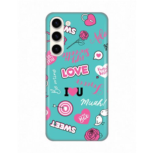 Silikonska maska za Samsung S916B Galaxy S23 Plus Love Print tirkizna Slike