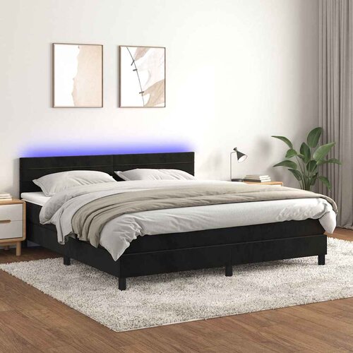  box spring s madracem LED crni 160x200 cm bar&scaron;un Cijene