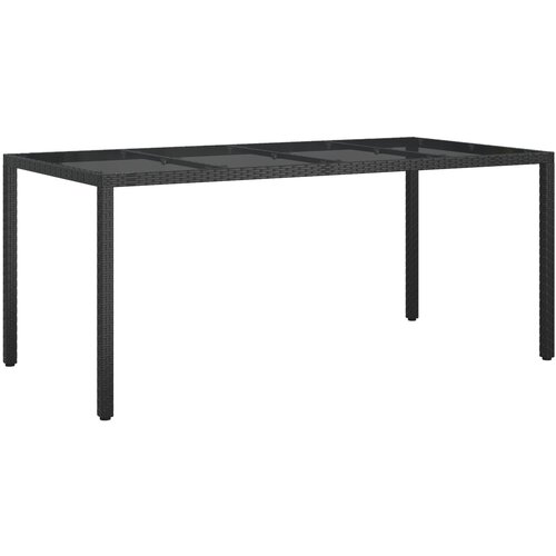 VidaXL Stol za vanjsko blagovanje Crni 190x90x75 cm Poliratan Slike
