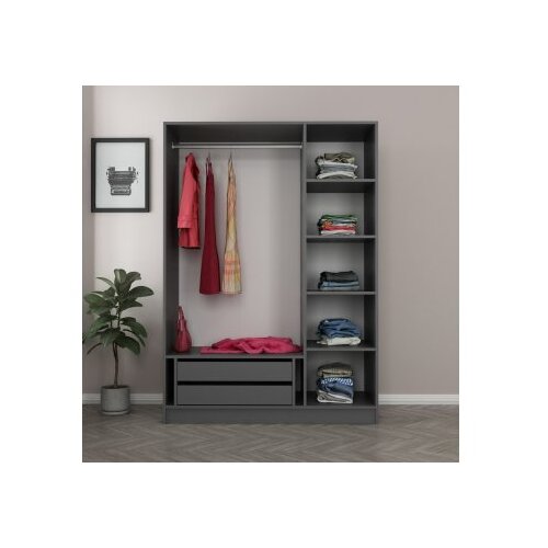 Woody Fashion Ormar Kale 135x190x52cm Crni Slike