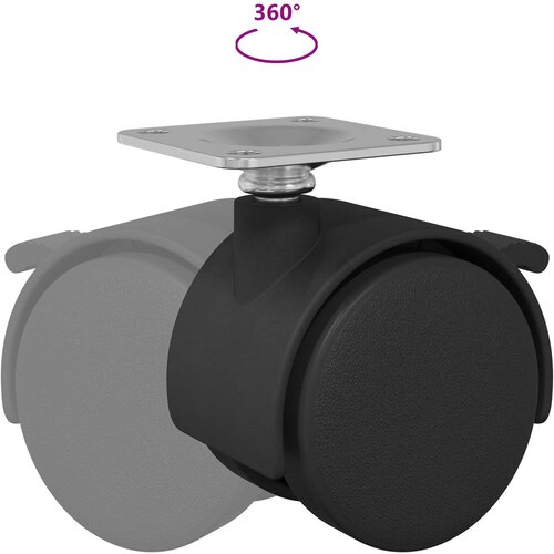  Kotač 2 pcs Crna 39,5 x 39,5 x 37,8 mm Čelik i polipropilen Slike