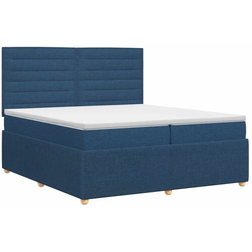  Boxspring krevet s madracem Plava 200 x 200 cm Tkanina - Plava 200 x 200 cm Dizajn linija Slike