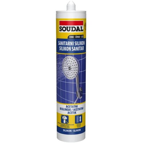 SOUDAL SANITARNI SILIKON 280ml Crna Cene